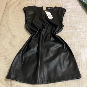 Faux leather dress